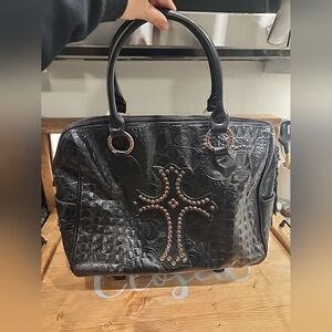 Raviani Texas‎ Designer Bling Cross Back Leather Carry On Computer Rolling Bag